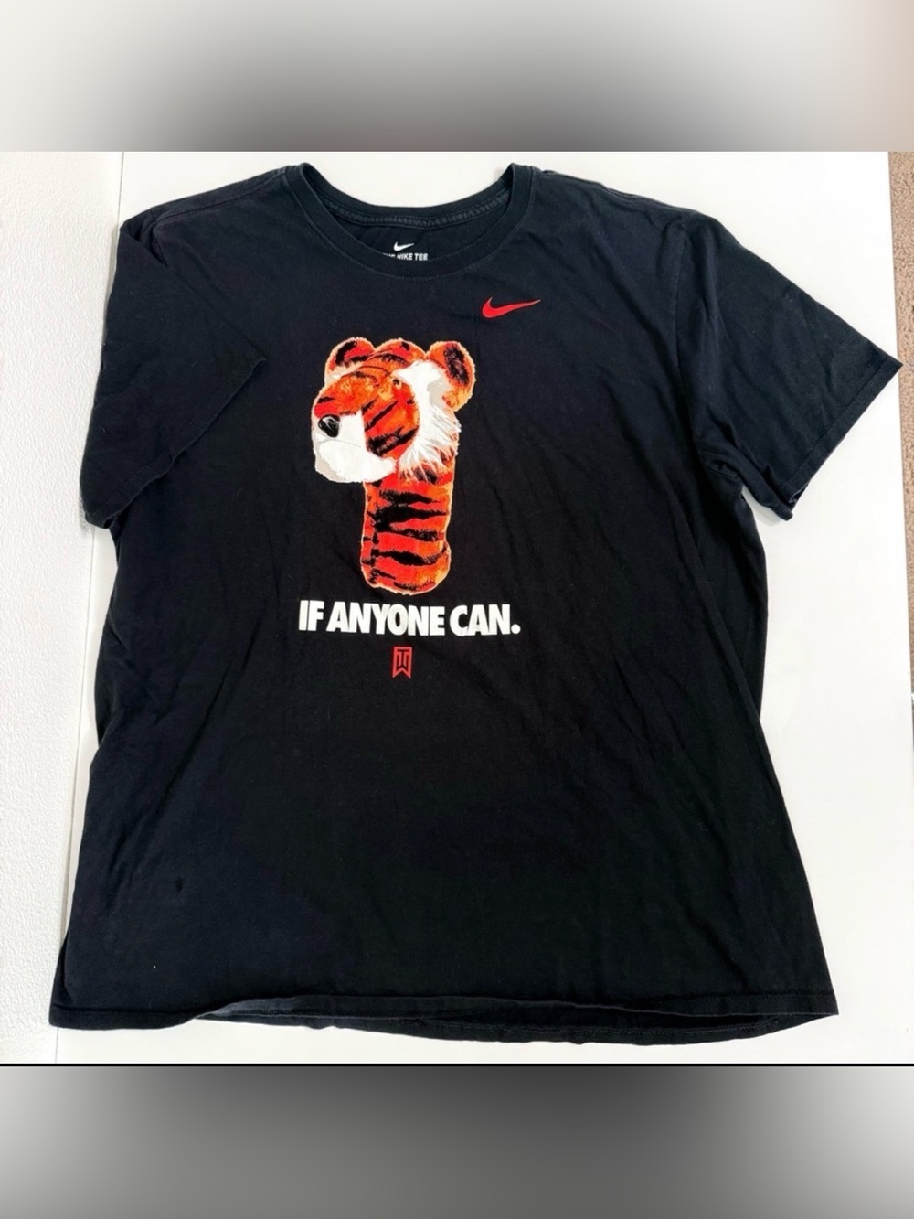 2019 Nike Tiger Woods "Frank" T-Shirt - Black - XXL - Rare Masters Era